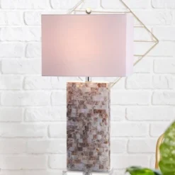 JONATHAN Y 29" Cannon Seashell and Crystal Table Lamp (Includes LED Light Bulb) Beige - JONATHAN Y -Deals A Radiant Den Store unnamed file 1002
