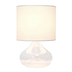 Glass Raindrop Table Lamp with Fabric Shade White - Simple Designs