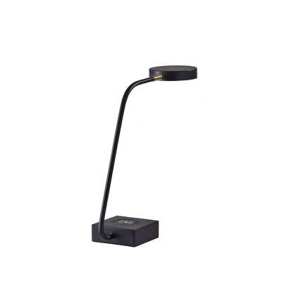 15.5" x 19" Conrad Adessocharge Desk Lamp (Includes LED Light Bulb) Matte Black - Adesso 1 15.5" x 19" Conrad Adessocharge Desk Lamp (Includes LED Light Bulb) Matte Black - Adesso