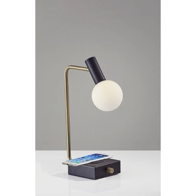 17.5" Windsor Adessocharge Desk Lamp (Includes LED Light Bulb) Matte Black - Adesso 2 17.5" Windsor Adessocharge Desk Lamp (Includes LED Light Bulb) Matte Black - Adesso - Image 2