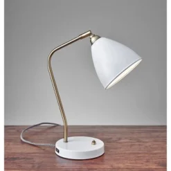 16" x 21" Chelsea Desk Lamp White - Adesso