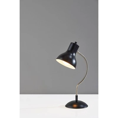 Elmhurt Brushed Steel Desk Lamp Black - Adesso 1 Elmhurt Brushed Steel Desk Lamp Black - Adesso