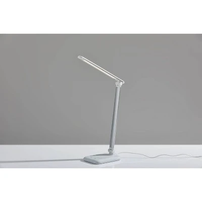 16.25" Lennox Multi-Function Desk Lamp (Includes LED Light Bulb) White - Adesso 1 16.25" Lennox Multi-Function Desk Lamp (Includes LED Light Bulb) White - Adesso