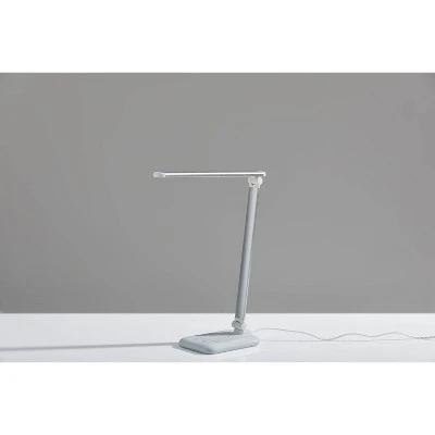 16.25" Lennox Multi-Function Desk Lamp (Includes LED Light Bulb) White - Adesso 2 16.25" Lennox Multi-Function Desk Lamp (Includes LED Light Bulb) White - Adesso - Image 2