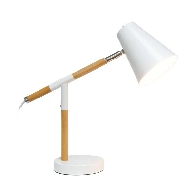 Wooden Pivot Desk Lamp White - Simple Designs 1 Wooden Pivot Desk Lamp White - Simple Designs