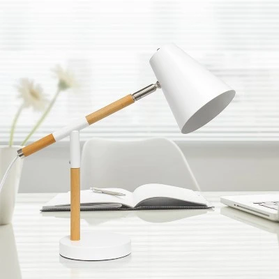 Wooden Pivot Desk Lamp White - Simple Designs 2 Wooden Pivot Desk Lamp White - Simple Designs - Image 2