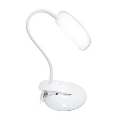 LED Flexi Rounded Clip Light Table Lamp (Includes LED Light Bulb) - Simple Designs Gray