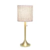 Tapered Desk Lamp with Polka Dot Fabric Drum Shade Gold - Simple Designs