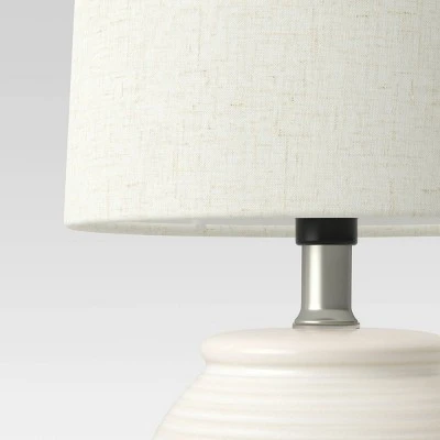 Embossed Striped Pattern Ceramic Mini Lamp - Threshold™ 2 Embossed Striped Pattern Ceramic Mini Lamp - Threshold™ - Image 2