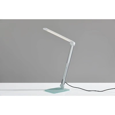 16.75" x 24" Douglas Multi-Function Desk Lamp (Includes LED Light Bulb) Silver - Adesso 1 16.75" x 24" Douglas Multi-Function Desk Lamp (Includes LED Light Bulb) Silver - Adesso