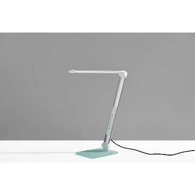 16.75" x 24" Douglas Multi-Function Desk Lamp (Includes LED Light Bulb) Silver - Adesso 2 16.75" x 24" Douglas Multi-Function Desk Lamp (Includes LED Light Bulb) Silver - Adesso - Image 2
