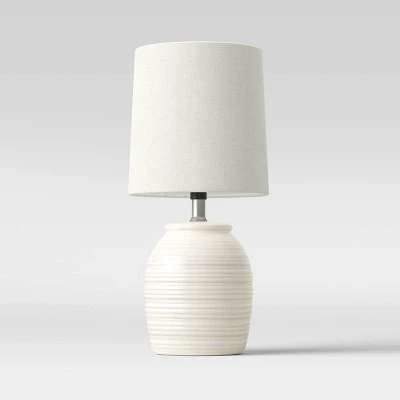 Embossed Striped Pattern Ceramic Mini Lamp - Threshold™ 3 Embossed Striped Pattern Ceramic Mini Lamp - Threshold™ - Image 3