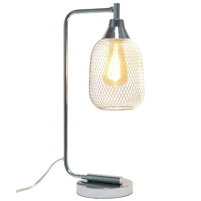 Industrial Mesh Desk Lamp Chrome - Lalia Home 1 Industrial Mesh Desk Lamp Chrome - Lalia Home