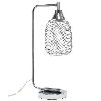 Industrial Mesh Desk Lamp Chrome - Lalia Home 5 Industrial Mesh Desk Lamp Chrome - Lalia Home - Image 5