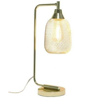 Industrial Mesh Desk Lamp Gold - Lalia Home 1 Industrial Mesh Desk Lamp Gold - Lalia Home