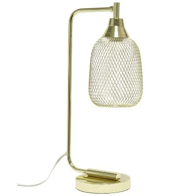 Industrial Mesh Desk Lamp Gold - Lalia Home 4 Industrial Mesh Desk Lamp Gold - Lalia Home - Image 4