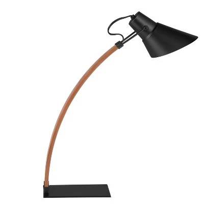 23" Noah Desk Lamp Wood/Black - LumiSource 2 23" Noah Desk Lamp Wood/Black - LumiSource - Image 2