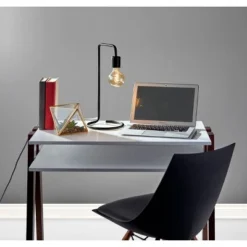 16.5" Morgan Desk Lamp Black (Includes Light Bulb) - Adesso