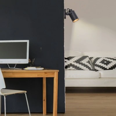 6.25" Metal Spotlight Wall Mount Accent Lamp Black - Cresswell Lighting 4 6.25" Metal Spotlight Wall Mount Accent Lamp Black - Cresswell Lighting - Image 4