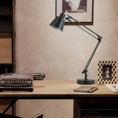 27" AdjusDesk Metal Udbina Desk Lamp with Arm Dark Bronze - Cal Lighting 2 27" AdjusDesk Metal Udbina Desk Lamp with Arm Dark Bronze - Cal Lighting - Image 2