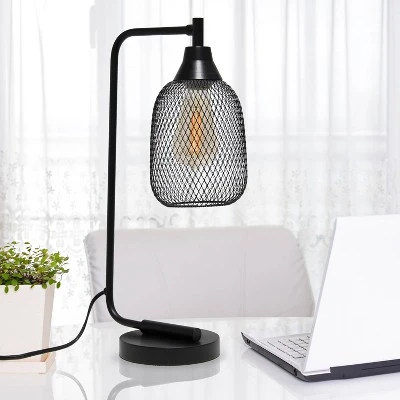 Industrial Mesh Desk Lamp Matte Black - Lalia Home 2 Industrial Mesh Desk Lamp Matte Black - Lalia Home - Image 2