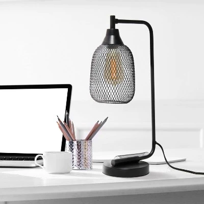Industrial Mesh Desk Lamp Matte Black - Lalia Home 3 Industrial Mesh Desk Lamp Matte Black - Lalia Home - Image 3