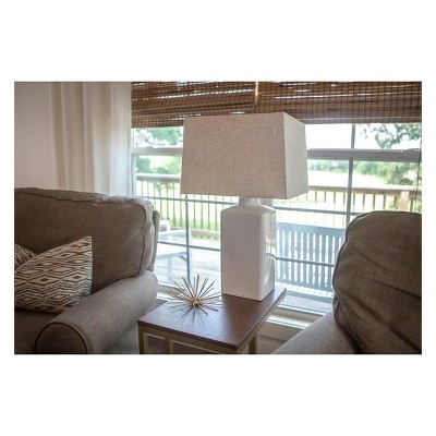 26.5" Kennedy Ceramic Desk Lamp White - Decor Therapy 2 26.5" Kennedy Ceramic Desk Lamp White - Decor Therapy - Image 2