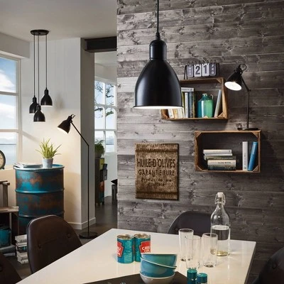 1-Light Priddy Desk Lamp with Interior Shade White/Black - EGLO 2 1-Light Priddy Desk Lamp with Interior Shade White/Black - EGLO - Image 2