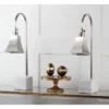 (Set of 2) 26" Charley Desk Lamp Nickel/White (Includes CFL Light Bulb) - Safavieh