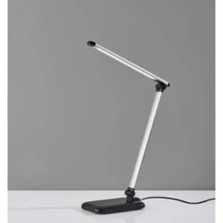 16.25" Lennox Multi-Function Desk Lamp (Includes LED Light Bulb) Black - Adesso