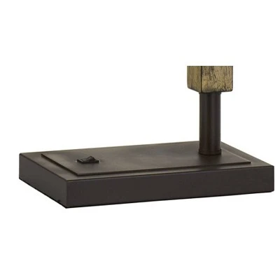 32" Metal/Wood Alloa Desk Lamp with Linen Shade Bronze - Cal Lighting 2 32" Metal/Wood Alloa Desk Lamp with Linen Shade Bronze - Cal Lighting - Image 2