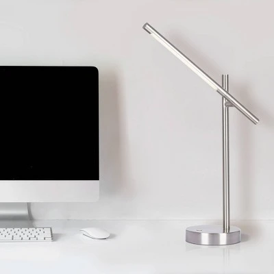 17.75" Desk Lamp Brushed Nickel (Includes LED Light Bulb) - Cresswell Lighting 4 17.75" Desk Lamp Brushed Nickel (Includes LED Light Bulb) - Cresswell Lighting - Image 4