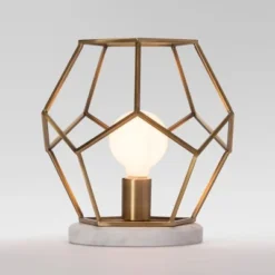 Geometric with Marble Accent Lamp Brass - Project 62