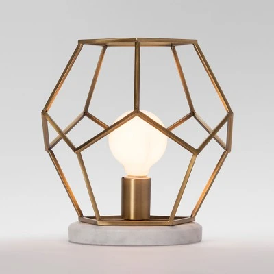 Geometric with Marble Accent Lamp Brass - Project 62 1 Geometric with Marble Accent Lamp Brass - Project 62