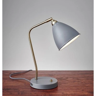 Chelsea Desk Lamp Gray - Adesso 1 Chelsea Desk Lamp Gray - Adesso