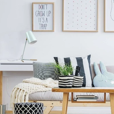 16" Novogratz Globe Dobby Desk Lamp with Gold Accents Matte Teal - Globe Electric 1 16" Novogratz Globe Dobby Desk Lamp with Gold Accents Matte Teal - Globe Electric