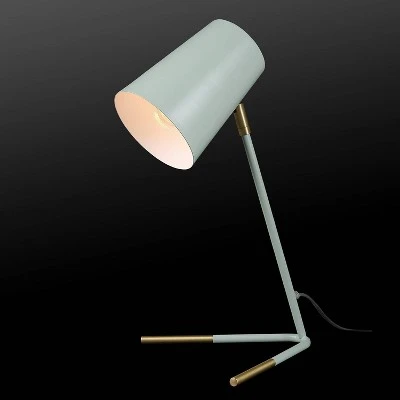 16" Novogratz Globe Dobby Desk Lamp with Gold Accents Matte Teal - Globe Electric 6 16" Novogratz Globe Dobby Desk Lamp with Gold Accents Matte Teal - Globe Electric - Image 6
