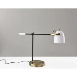 Casey Desk Lamp Black/White/Brass - Adesso -Deals A Radiant Den Store unnamed file 1604
