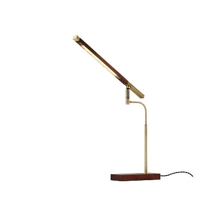 LED Barrett Desk Lamp Walnut/Brass (Includes LED Light Bulb) - Adesso 6 LED Barrett Desk Lamp Walnut/Brass (Includes LED Light Bulb) - Adesso - Image 6