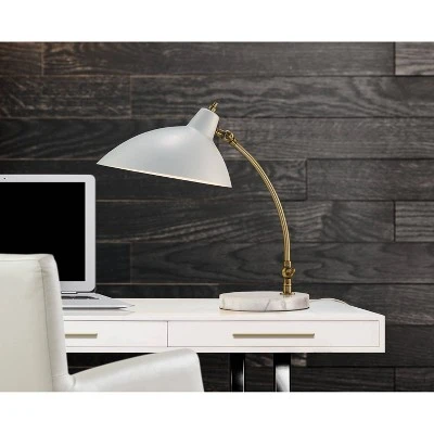 15" x 18" Peggy Desk Lamp White - Adesso 1 15" x 18" Peggy Desk Lamp White - Adesso