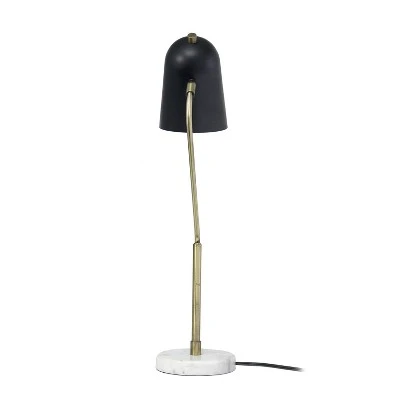 Asymmetrical Marble and Metal Desk Lamp with Sloped Shade Antique Brass - Lalia Home 5 Asymmetrical Marble and Metal Desk Lamp with Sloped Shade Antique Brass - Lalia Home - Image 5