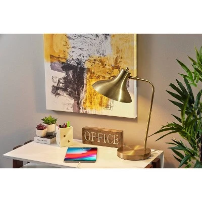 Cleo Desk Lamp Antique Brass - Adesso 2 Cleo Desk Lamp Antique Brass - Adesso - Image 2