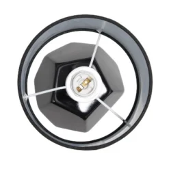 Round Prism Mini Table Lamp with Matching Fabric Shade Black - Simple Designs -Deals A Radiant Den Store unnamed file 1740