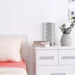 Tree Bark Pattern Uplight Table lamp Medium Silver (Includes LED Light Bulb) - Lavish Home -Deals A Radiant Den Store unnamed file 1745