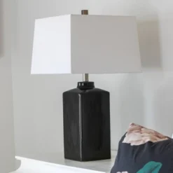 26.5" Kennedy Ceramic Table Lamp Black - Decor Therapy -Deals A Radiant Den Store unnamed file 1770