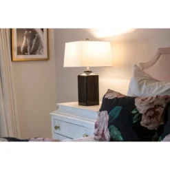 26.5" Kennedy Ceramic Table Lamp Black - Decor Therapy -Deals A Radiant Den Store unnamed file 1773