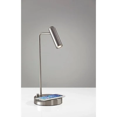16.5" Wireless Charging Table Lamp (Includes LED Light Bulb) Silver - Adesso 2 16.5" Wireless Charging Table Lamp (Includes LED Light Bulb) Silver - Adesso - Image 2
