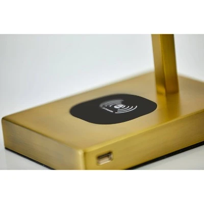 21.25" Austin Adessocharge Table Lamp Brass - Adesso 1 21.25" Austin Adessocharge Table Lamp Brass - Adesso