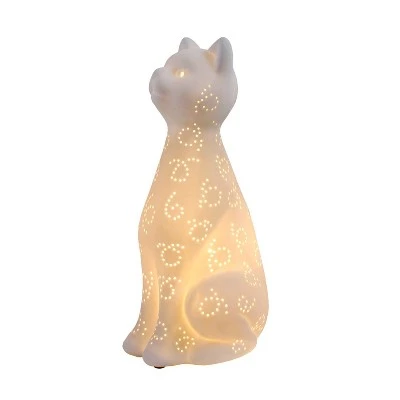Porcelain Kitty Cat Shaped Animal Light Table Lamp White - Simple Designs 4 Porcelain Kitty Cat Shaped Animal Light Table Lamp White - Simple Designs - Image 4