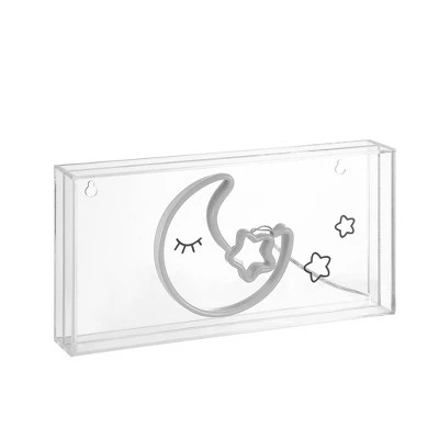 JONATHAN Y 11.8" Moon Contemporary Glam Acrylic Box Pendant (Includes LED Light Bulb) Neon Pink/Yellow - JONATHAN Y 2 JONATHAN Y 11.8" Moon Contemporary Glam Acrylic Box Pendant (Includes LED Light Bulb) Neon Pink/Yellow - JONATHAN Y - Image 2